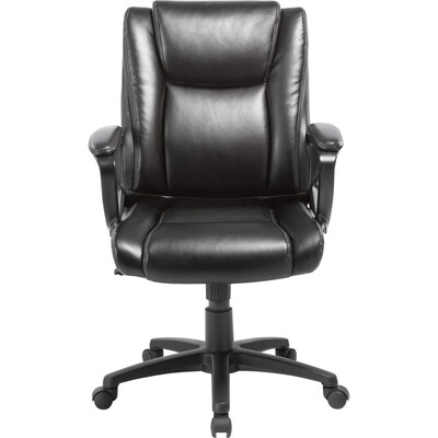Lorell Bonded Leather Swivel Executive Chair, Black (LLR81801)