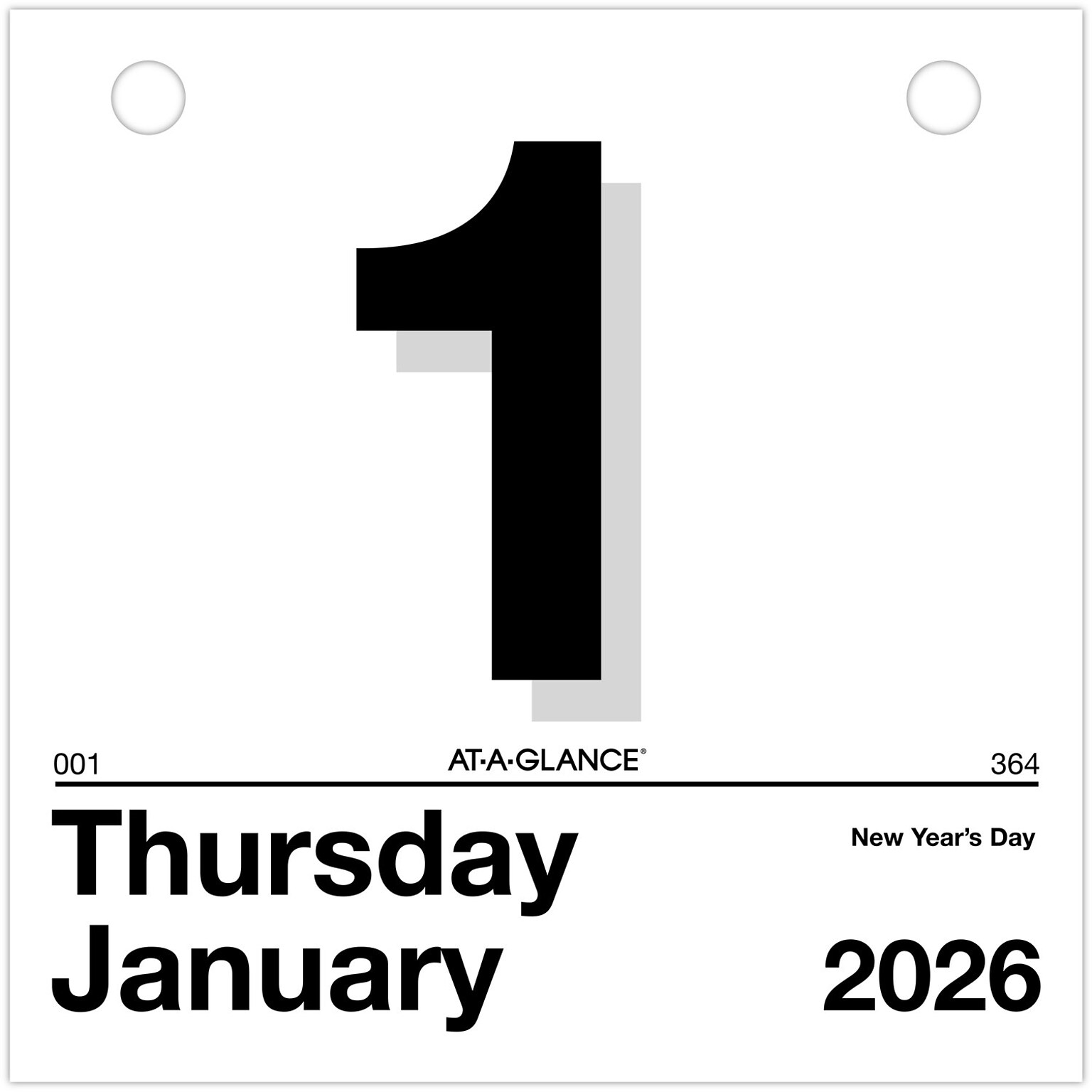 2026 AT-A-GLANCE Today Is 6 x 6 Daily Calendar Refill Pages, White/Black (K1-50-26)