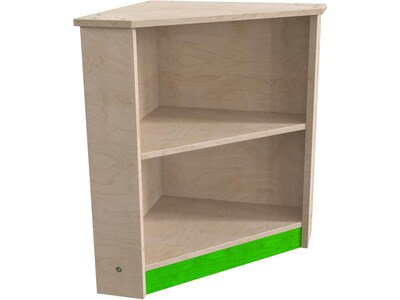 Flash Furniture Bright Beginnings Kids' 2-Tier Corner Kitchen Cabinet, Brown/Green (MK-ME03553-GG)