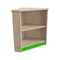 Flash Furniture Bright Beginnings Kids 2-Tier Corner Kitchen Cabinet, Brown/Green (MK-ME03553-GG)