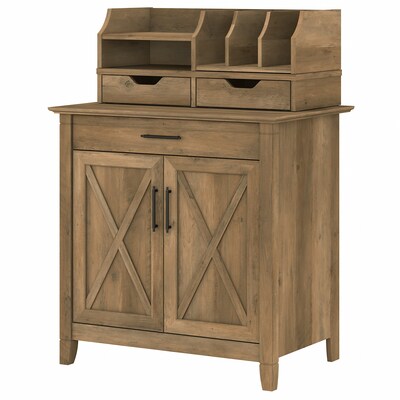 Bush Furniture Key West 30 Secretary Desk with Storage and Desktop Organizers, Reclaimed Pine (KWS011RCP)