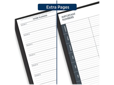 2024 AT-A-GLANCE 5" x 8" Daily Appointment Book, Black (70-800-05-24)