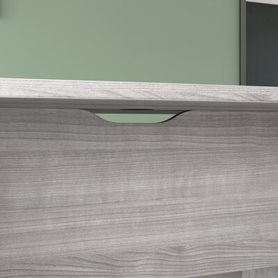 Bush Business Furniture 96W x 42D Boat Shaped Conference Table with Wood Base, Platinum Gray (99TB9642PGK)