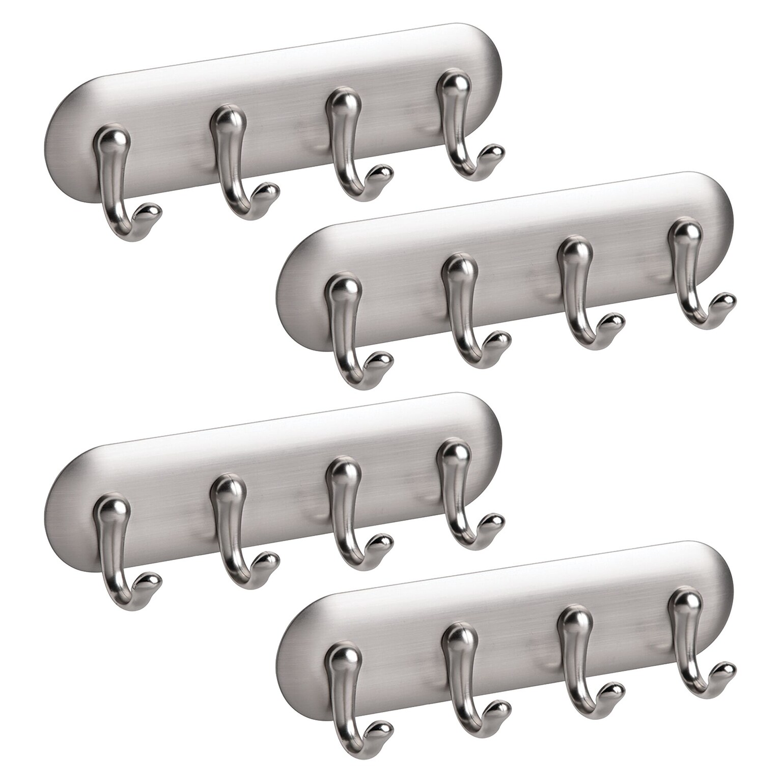 iDESIGN Wall Rack, Brushed Nickel, ABS, 4/Pack (28133M4)