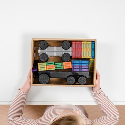 Connetix Magnetic Tiles Rainbow Transport Pack, 50 Pieces (CNTR00050TR)