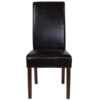 Flash Furniture Greenwich Mid-Century LeatherSoft Parsons Dining Chairs, Brown, 2/Pack (2QYA379061BRNL)