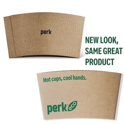 Perk™ Eco Paper Hot Cup Sleeves, Brown, 1000/Carton (PK56227CT)