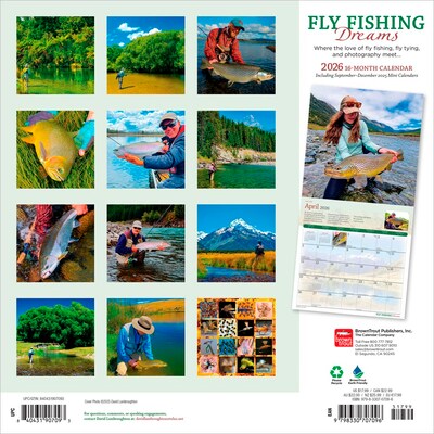 2026 BrownTrout Fly Fishing Dreams 12 x 12 Monthly Wall Calendar (9798330707096)