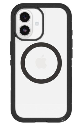 OtterBox Defender Series Pro XT Clear MagSafe Case for iPhone 17, Shock Absorbing, Clear/Black (77-98482)