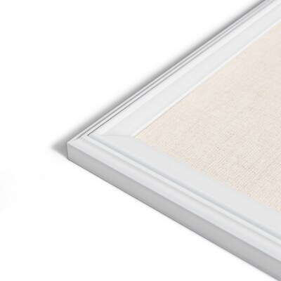 U Brands Self-Healing Cork Linen Bulletin Board, White Decor Frame, 30" x 20" (2074U00-01)