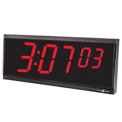 Pyramid Time Systems Standalone LED Digital Clock, 6-Digit, Black (DIG-6B)