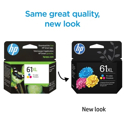 HP 61 Tri-Color High Yield Ink Cartridge, Prints Up to 300 Pages (CH564WN#140)