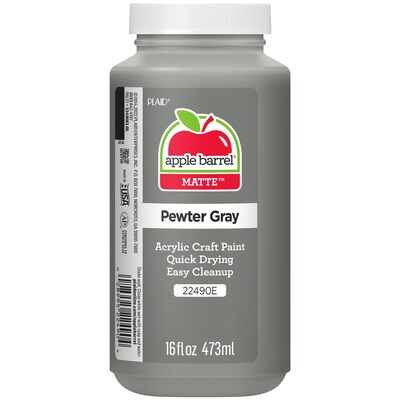 Apple Barrel Acrylic Paint Matte, 16oz., Pewter Gray, 3/Pack(APP22490E-3)