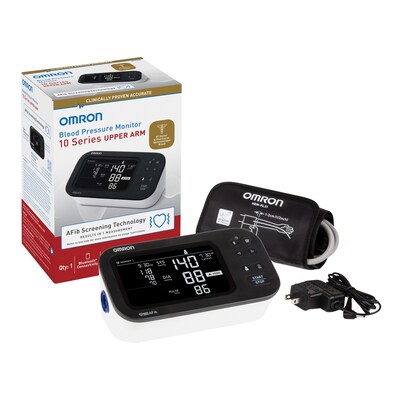Omron 10 Series Bluetooth Upper Arm Blood Pressure Monitor, Black/White (BP7465)