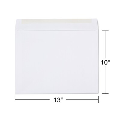 Staples® Wove Side-Opening Booklet Envelopes, 10" x 13", White, 100/Box (487765/14236)