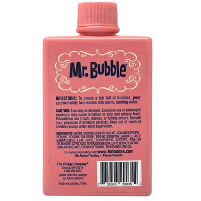 Mr. Bubble Original Bubble Bath, 8 oz Bottle, 4 Bottles/Bag, 12 Bags/Carton