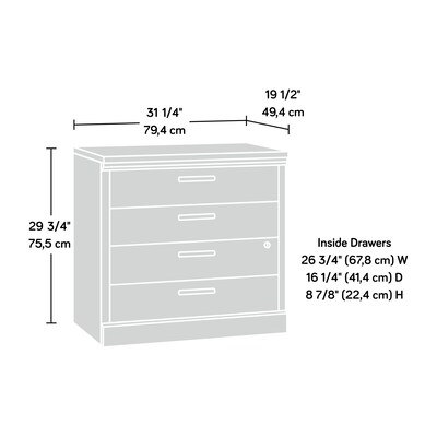 Sauder Aspen Post 2-Drawer Lateral File Cabinet, Letter/Legal Size, Lockable, 30"H x 31"W x 19"D, Prime Oak (427013)