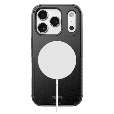 TUFF8 Impact Dual-Layer Rugged MagSafe Phone Case for iPhone 18 Pro, Shock Absorbing, Black (T8I-IP1803)