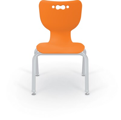 MooreCo 12" Hierarchy Student Chair with 4 Legs, Orange/Platinum Base (703673562126)