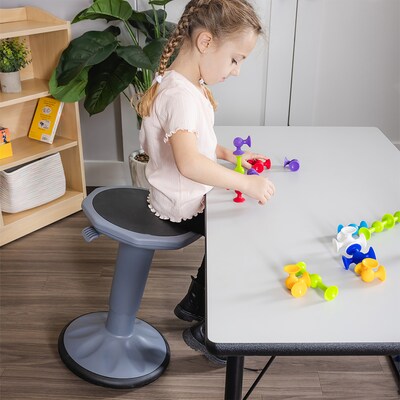 Bintiva Height Adjustable Wobble Stool, Gray (BNVADWOBGRY)