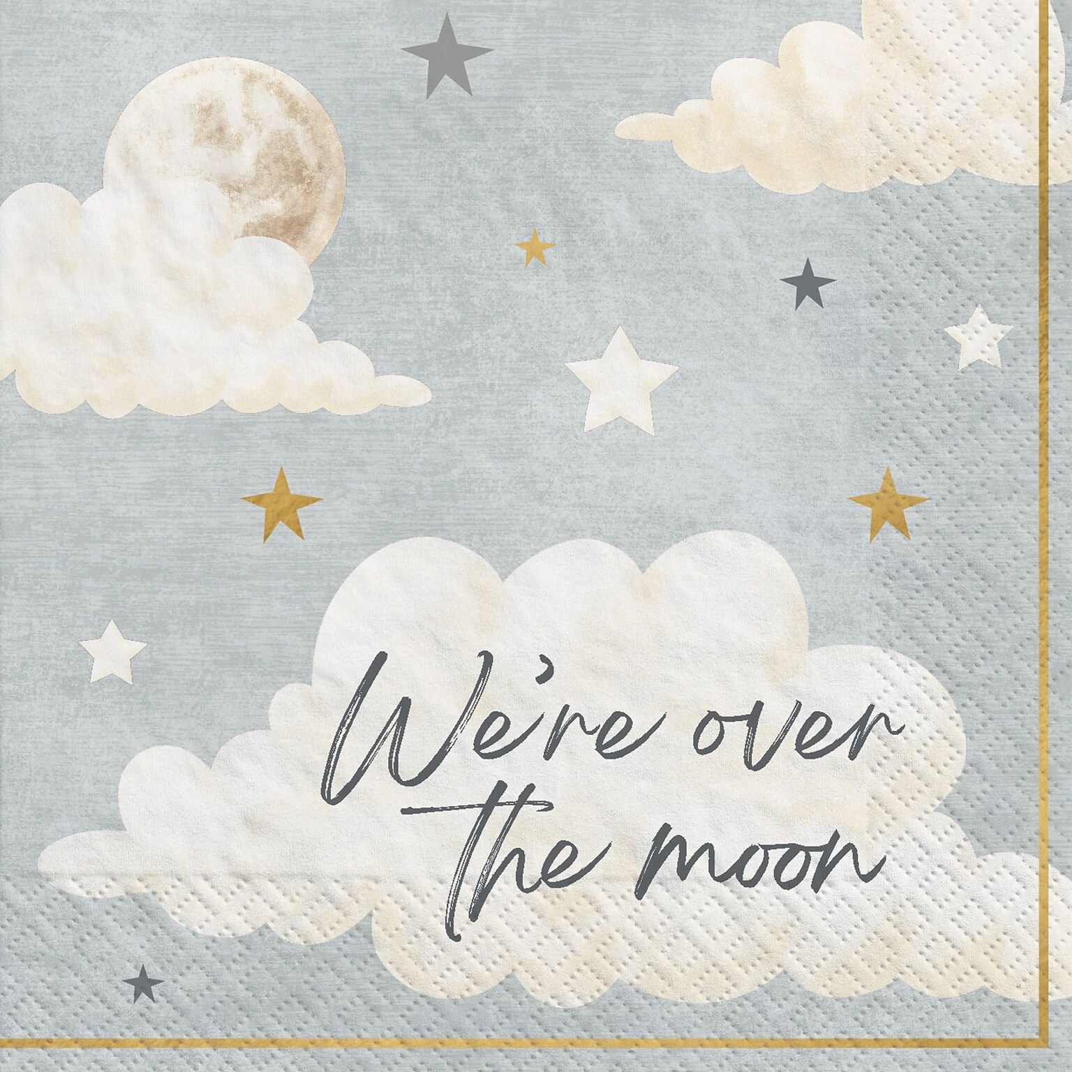 Party City Over the Moon Beverage Napkin, 2-Ply, Multicolor, 16 Napkins/Pack (AM506470-NS)