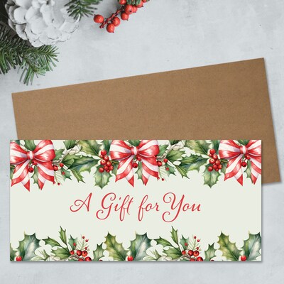 Great Papers! Holly & Holiday Bow Money Cards Stationary Kit, 12/Pack (2025046)