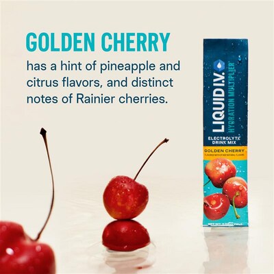 LIQUID I.V. Hydration Multiplier Golden Cherry Electrolyte Powder Drink Mix, 0.56 oz., 15 Sticks/Box (EHC47497)
