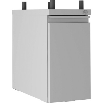 Lorell Mobile Vertical File Cabinet, Letter/Legal Size, Lockable, 19.2H x 10W x 20D, Silver (LLR00046)