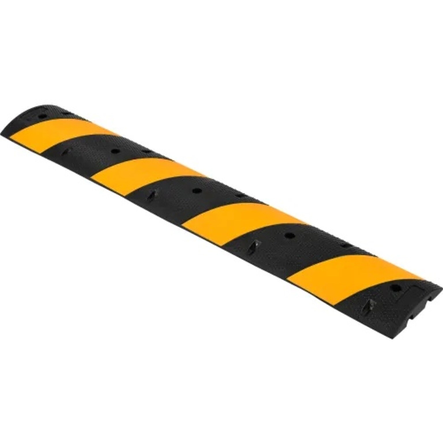 Global Industrial 72 Portable Rubber Speed Bump, Black w/ Yellow Stripes (708109)