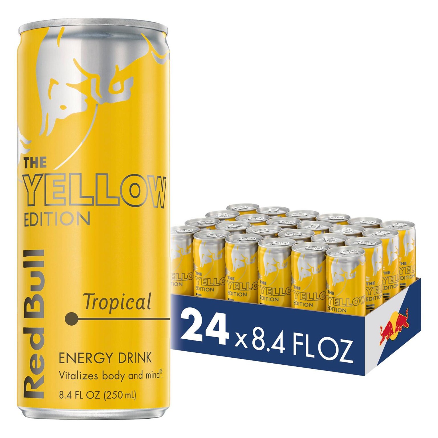 Red Bull The Yellow Edition Tropical Energy Drink, 8.4 Fl. Oz., 24 Cans/Carton (RB224483)