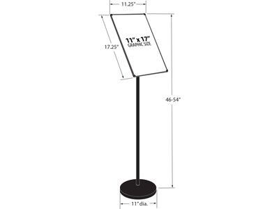 Azar Sign Holder, 11" x 17", Freestanding, Black Plastic (300357-BLK)