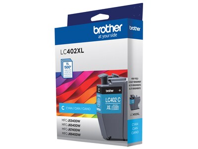 Brother LC402XL Cyan High Yield Ink Cartridge, Prints Up to 1,500 Pages (LC402XLCS)