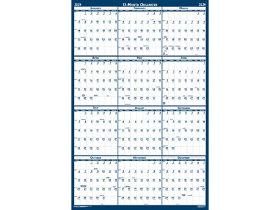 2024 House of Doolittle 32 x 48 Yearly Wet-Erase Wall Calendar, White/Blue (3961-24)