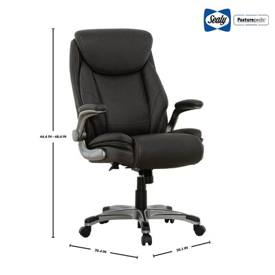 Sealy Posturepedic Axel Swivel Executive Office Chair, Dark Grey (64626)