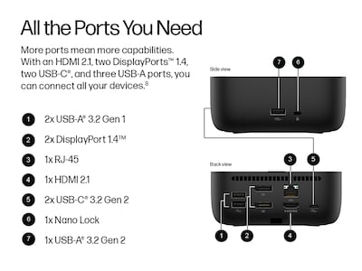 HP Universal USB-C Docking Station for Laptops, Black (BS7S5AA#ABA)