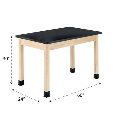 Diversified Woodcrafts School Classroom Rectangular Science Lab Table, 60 x 24, Light Hardwood (P7602BM30N)