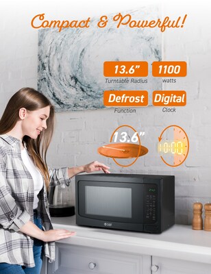 Commercial Chef 1.6 Cu. Ft. Countertop Microwave, Black (CHM16MB6)