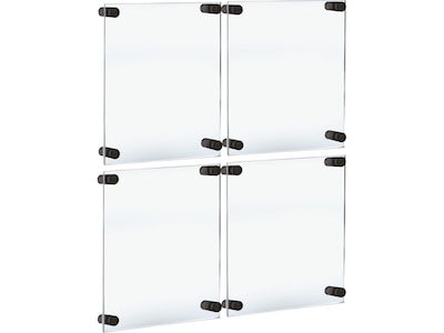 Azar Floating Frame with Standoff Caps, 11 x 17, Clear/Black Acrylic, 4/Pack (105508-BLK-4PK)