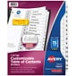 Avery Ready Index Customizable Table of Contents Numeric Dividers, 15-Tab, White Tabs, 6 Sets (11825