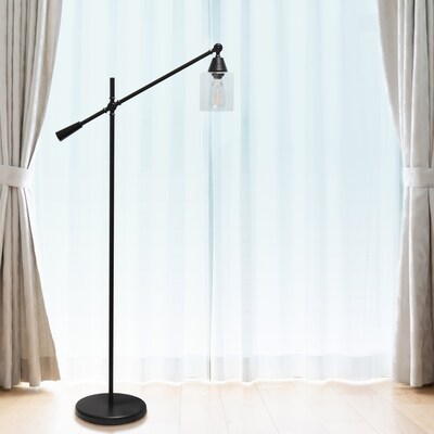 Lalia Home Studio Loft 55.5" Matte Black Floor Lamp with Cylindrical Shade (LHF-5021-BK)