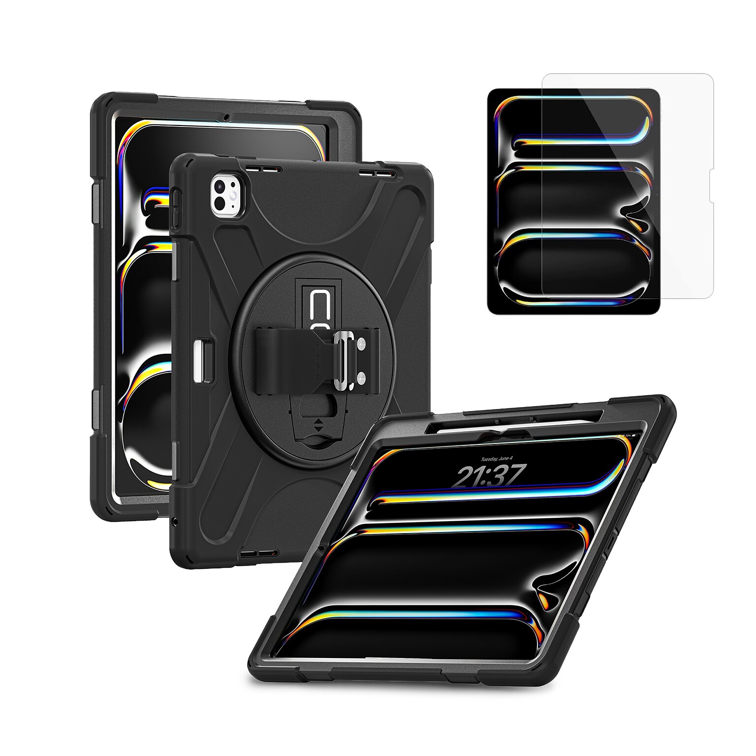 CODi iPad Essentials Bundle: Rugged Case 13 Pro (M4/M5) + Screen Protector, Black (TK000008)