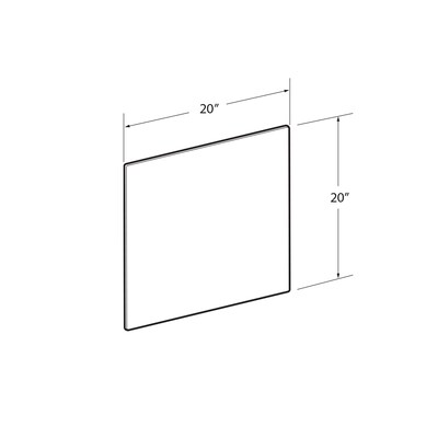 Azar Surface Mount Sneeze Guard, 20"H x 20"W, Clear Plexiglass, 2/Pack (179620)