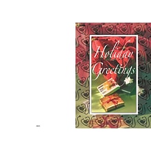 Holiday Greetings - presents - 7 x 10 scored for folding to 7 x 5, 25 cards w/A7 envelopes per set