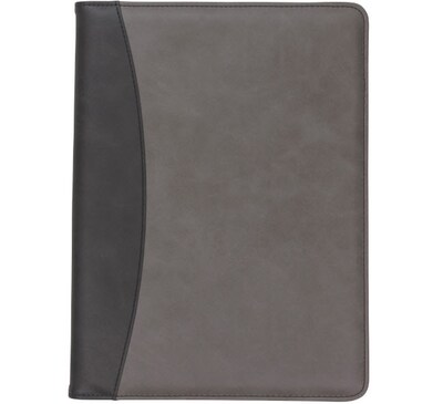 Samsill Two-Tone Faux Leather Padfolio, Black/Gray (71650)