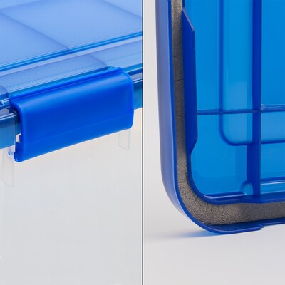 Iris 41.2 Quart Element Resistant Ultimate Clear Plastic Latching Storage Bin, Clear, 3/Pack (500140)