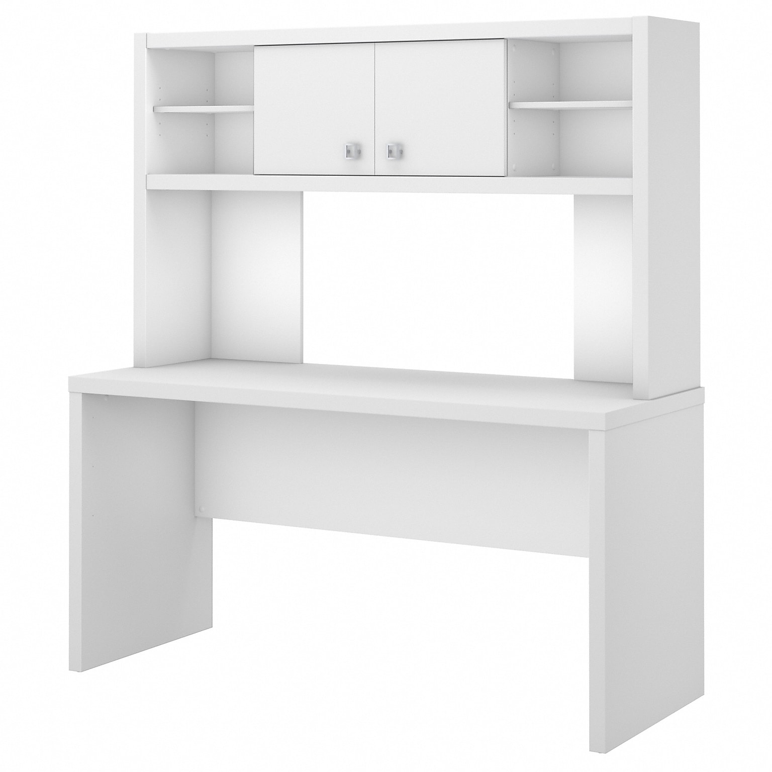 Bush Business Furniture Echo 60W Credenza Desk with Hutch, Pure White (ECH030PW)