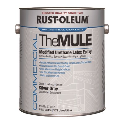 Rust-Oleum Commercial The MULE, Interior/Exterior, Gloss Silver Gray, 1 gal Bucket, 2/Carton (RST375