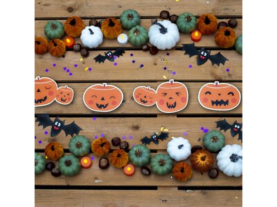 Pukka Party Pumpkin Halloween Stitched Garland, Orange (PTY497)