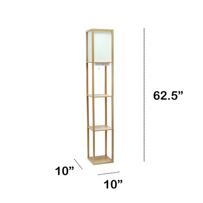 Creekwood Home Classix 62.5" Floor Lamp with Rectangular Shade, Tan (CWF-3009-TN)