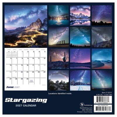 2027 TF Publishing Stargazing 7" x 7" Monthly Wall Calendar, Multicolored (27-2010)